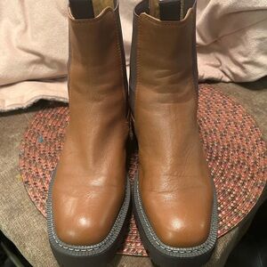 Sam Edelman Almond-Tope Laguna Leather Ankle Boots Women’s Size 7.5
